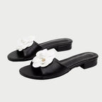 Sandalias de Mujer Cómodas con Tacón Bajo y Flor