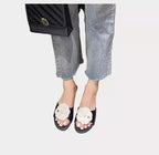 Sandalias de Mujer Cómodas con Tacón Bajo y Flor