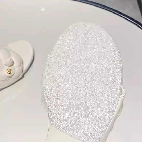 Sandalias de Mujer Cómodas con Tacón Bajo y Flor