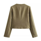 Jaqueta curta de tweed para mulher