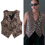 Chaleco Corto con Estampado de Leopardo