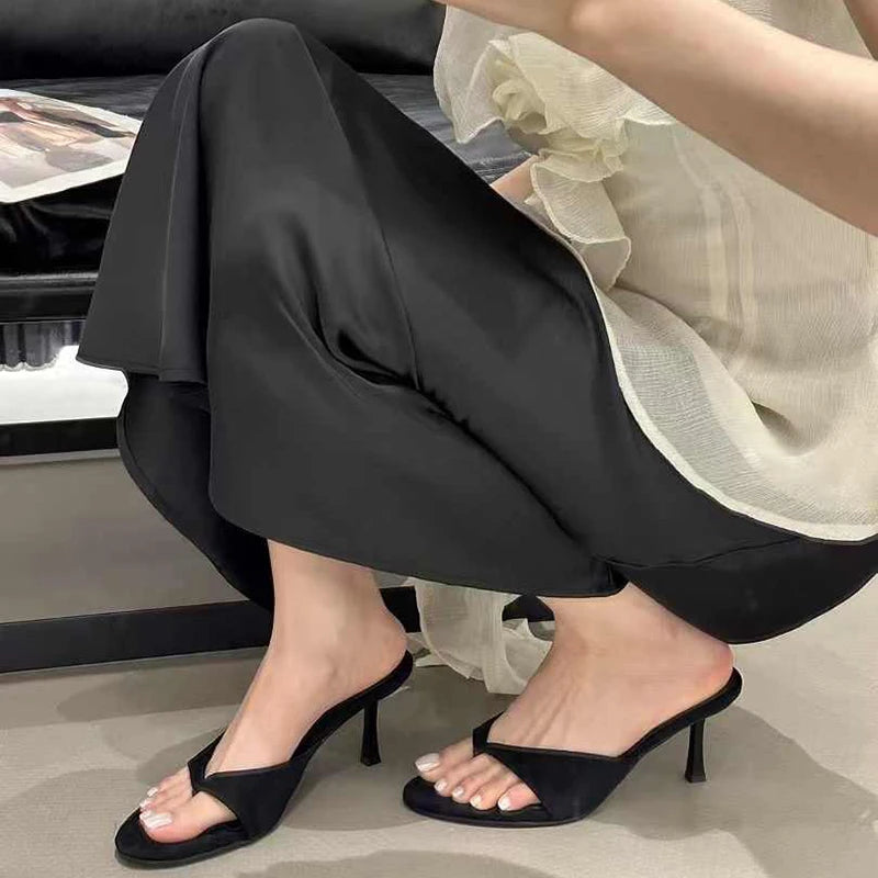 Sandalias de Dedo para Mujer Cómodas con Tacón Alto