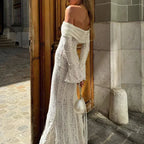 Vestido Largo de Encaje Elegante para Mujer