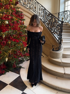 Vestido Largo de Encaje Elegante para Mujer